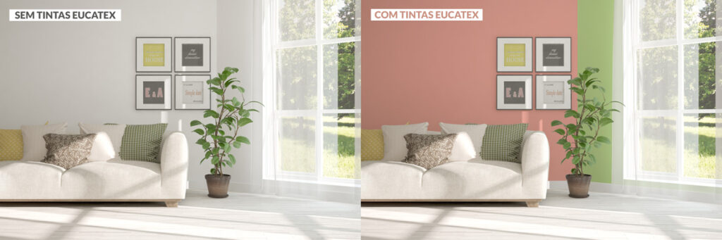 As cores utilizadas nesta imagem são: Utopia (código 2136E) e Ecológica (código 2584E)