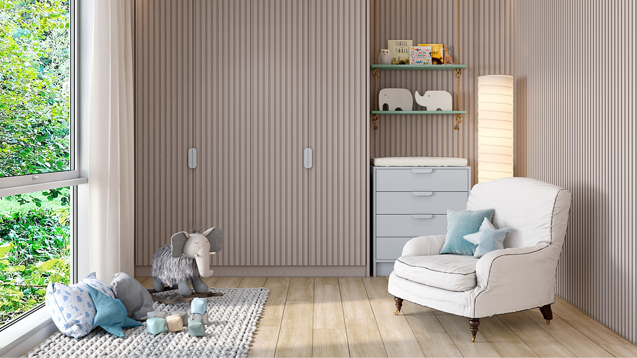 Ripado em barras de encaixe Fumê