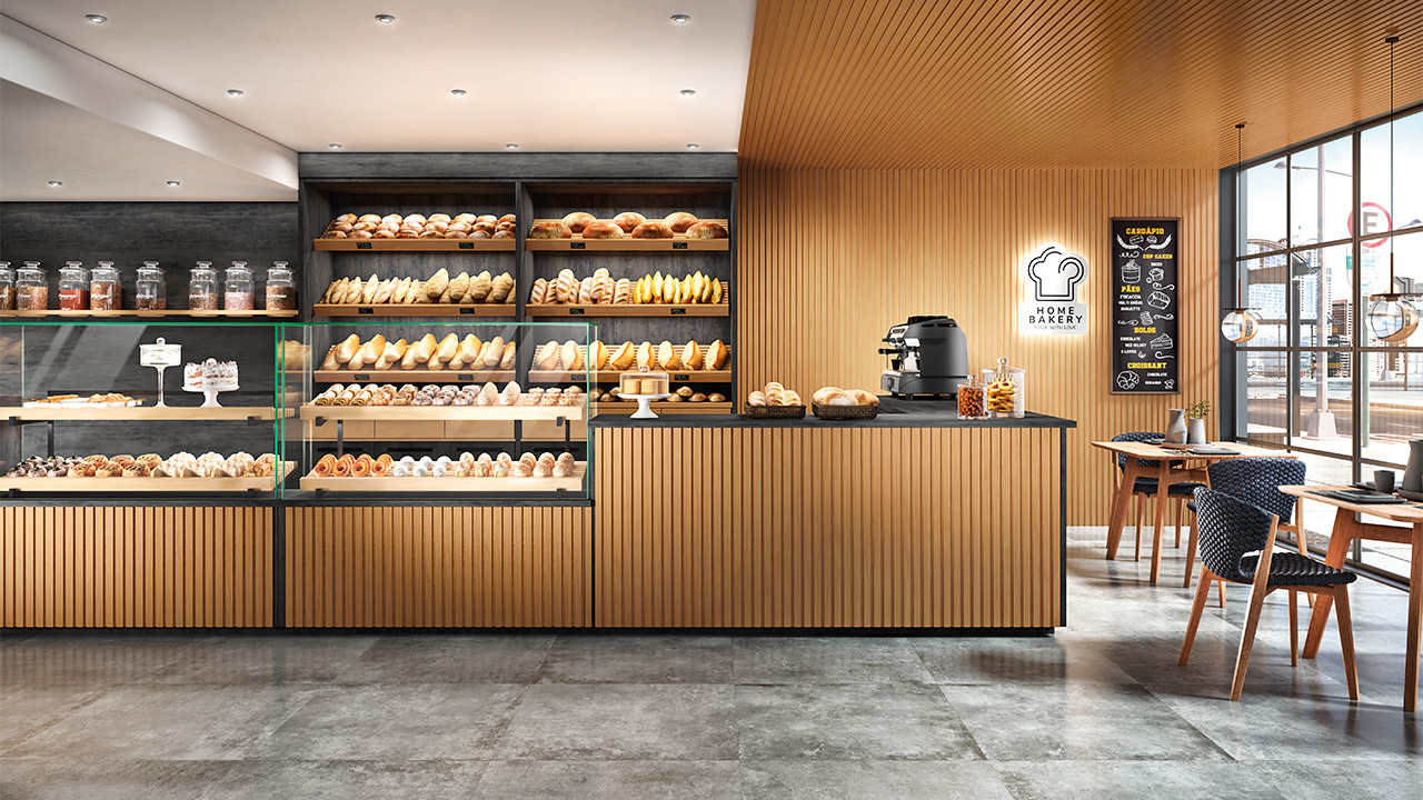 Ripado em barras de encaixe Peroba Rosa garante glamour aos ambientes